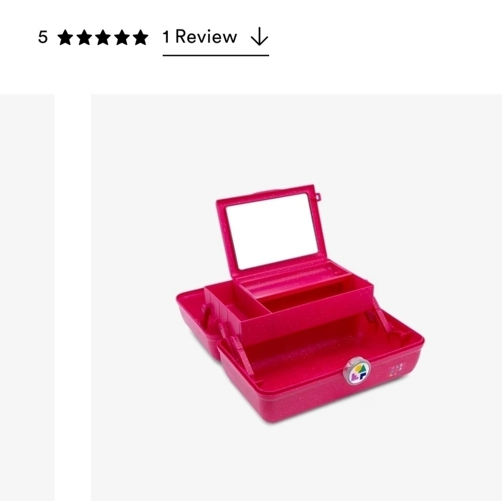 Caboodles Girl On The Go Pink Jelly Glitter Makeup Case,Retro,Y2K,HTF - Picture 2 of 10